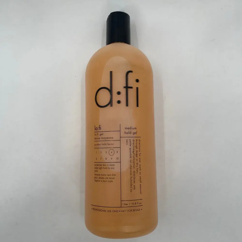 D:FI Medium Hold Gel 1 Liter Men's Hair Styling Lo-Fi Hold 4 Hair American Crew